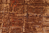 handmade Modern Modern Rust Brown Hand Knotted RECTANGLE WOOL&SILK area rug 10 x 14