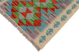 handmade Traditional Kilim, New arrival Beige Blue Hand-Woven RECTANGLE 100% WOOL area rug 2' x 3'