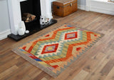 handmade Traditional Kilim, New arrival Gray Rust Hand-Woven RECTANGLE 100% WOOL area rug 2' x 3'