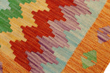 handmade Modern Kilim, New arrival Rust Blue Hand-Woven RECTANGLE 100% WOOL area rug 2' x 3'