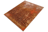 handmade Modern Modern Rust Gold Hand Knotted RECTANGLE WOOL&SILK area rug 8 x 10