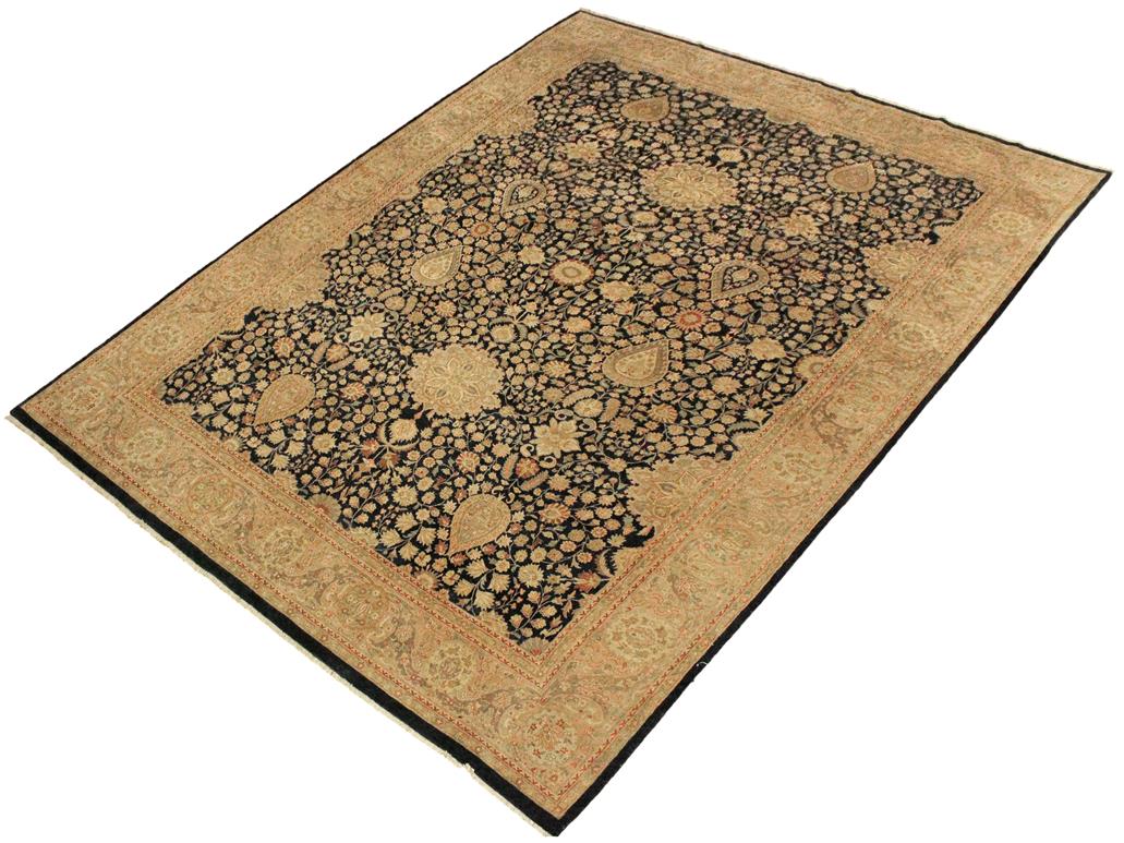 handmade Traditional Sultanabad Blue Tan Hand Knotted RECTANGLE 100% WOOL area rug 9x12