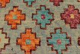 handmade Geometric Balouchi Blue Red Hand Knotted RECTANGLE 100% WOOL area rug 5 x 8