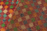handmade Geometric Balouchi Magenta Blue Hand Knotted RECTANGLE 100% WOOL area rug 5 x 8