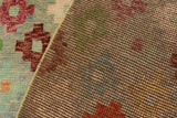 handmade Geometric Balouchi Blue Rust Hand Knotted RECTANGLE 100% WOOL area rug 5 x 8