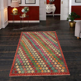 handmade Geometric Balouchi Gray Red Hand Knotted RECTANGLE 100% WOOL area rug 4 x 6