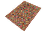 handmade Geometric Balouchi Brown Beige Hand Knotted RECTANGLE 100% WOOL area rug 3 x 5