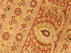 handmade Traditional Nauras Rust Gold Hand Knotted RECTANGLE 100% WOOL area rug 9x12