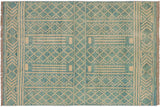 handmade Geometric Balouchi Blue Beige Hand Knotted RECTANGLE 100% WOOL area rug 3 x 5