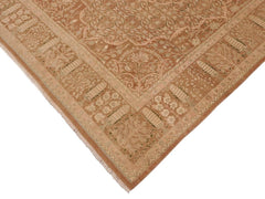 handmade Traditional Tajdar Brown Tan Hand Knotted RECTANGLE 100% WOOL area rug 9x12