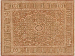 handmade Traditional Tajdar Brown Tan Hand Knotted RECTANGLE 100% WOOL area rug 9x12