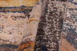 handmade Modern Modern Blue Rust Hand Knotted RECTANGLE WOOL&SILK area rug 8 x 10