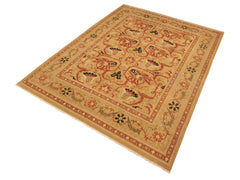 handmade Traditional Kaffas Gold Tan Hand Knotted RECTANGLE 100% WOOL area rug 9x12