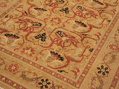 handmade Traditional Kaffas Gold Tan Hand Knotted RECTANGLE 100% WOOL area rug 9x12