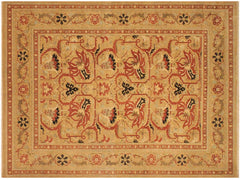 handmade Traditional Kaffas Gold Tan Hand Knotted RECTANGLE 100% WOOL area rug 9x12