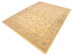 handmade Traditional Taj Beige Taupe Hand Knotted RECTANGLE 100% WOOL area rug 9x12