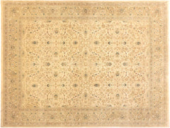 handmade Traditional Taj Beige Taupe Hand Knotted RECTANGLE 100% WOOL area rug 9x12