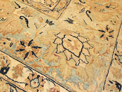 handmade Traditional Tabriz Brown Blue Hand Knotted RECTANGLE 100% WOOL area rug 9x12