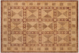 handmade Transitional Kafkaz Chobi Ziegler Beige Brown Hand Knotted RECTANGLE 100% WOOL area rug 8 x 10