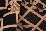 handmade Transitional Kafkaz Chobi Ziegler Black Beige Hand Knotted RECTANGLE WOOL&SILK area rug 8 x 10