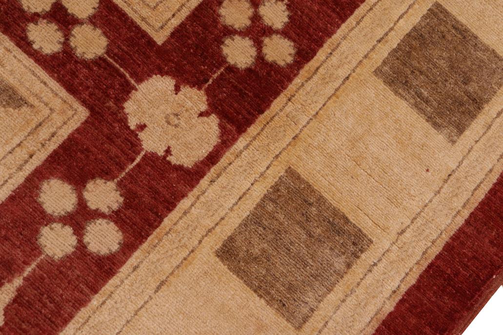 handmade Transitional Kafkaz Chobi Ziegler Red Tan Hand Knotted RECTANGLE 100% WOOL area rug 8 x 10