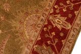 handmade Traditional Kafkaz Chobi Ziegler Olive Green Rust Hand Knotted RECTANGLE 100% WOOL area rug 8 x 10