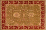 handmade Traditional Kafkaz Chobi Ziegler Olive Green Rust Hand Knotted RECTANGLE 100% WOOL area rug 8 x 10