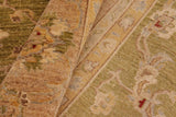 handmade Traditional Kafkaz Chobi Ziegler Green Tan Hand Knotted RECTANGLE 100% WOOL area rug 8 x 10