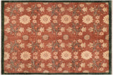 handmade Transitional Kafkaz Chobi Ziegler Brown Green Hand Knotted RECTANGLE 100% WOOL area rug 8 x 9