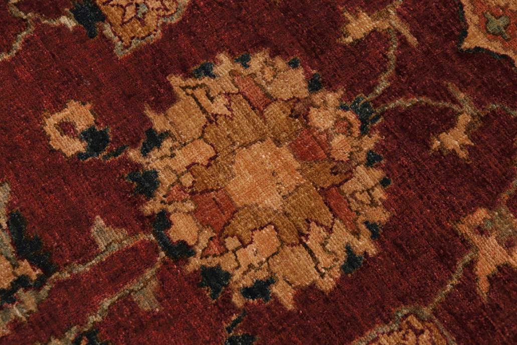 handmade Traditional Veg Dye Wine Red Green Hand Knotted RECTANGLE 100% WOOL area rug 9 x 12