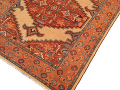 handmade Traditional Antique Tan Orange Hand Knotted RECTANGLE 100% WOOL area rug 8x10