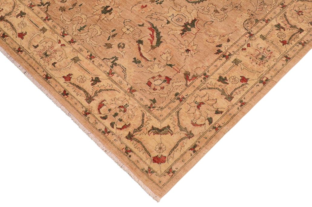 handmade Traditional Kafkaz Chobi Ziegler Tan Lt. Gold Hand Knotted RECTANGLE 100% WOOL area rug 8 x 10