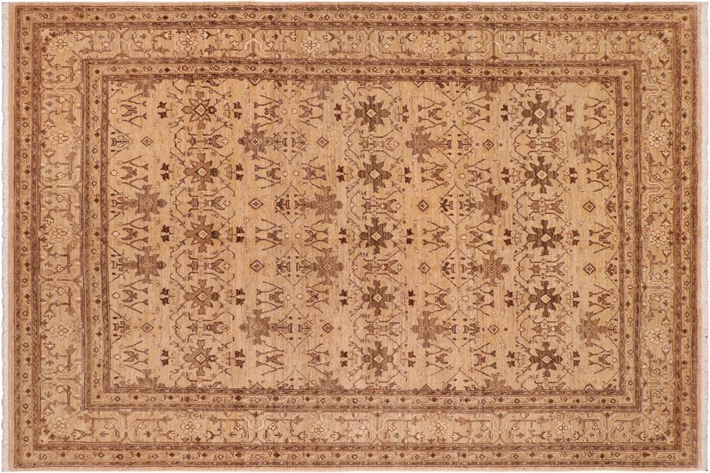 handmade Transitional Kafkaz Chobi Ziegler Tan Tan Hand Knotted RECTANGLE 100% WOOL area rug 8 x 10