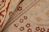 handmade Traditional Kafkaz Chobi Ziegler Beige Brown Hand Knotted RECTANGLE 100% WOOL area rug 8 x 10