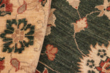 handmade Traditional Kafkaz Chobi Ziegler Green Beige Hand Knotted RECTANGLE 100% WOOL area rug 8 x 10