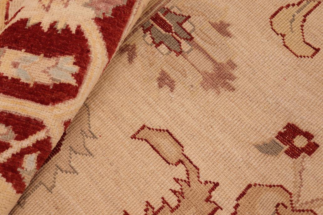 handmade Traditional Kafkaz Chobi Ziegler Beige Red Hand Knotted RECTANGLE 100% WOOL area rug 8 x 10