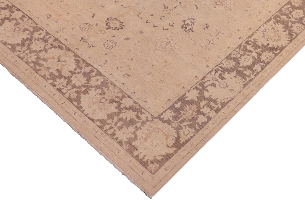 handmade Traditional Kafkaz Chobi Ziegler Tan Brown Hand Knotted RECTANGLE 100% WOOL area rug 8 x 10
