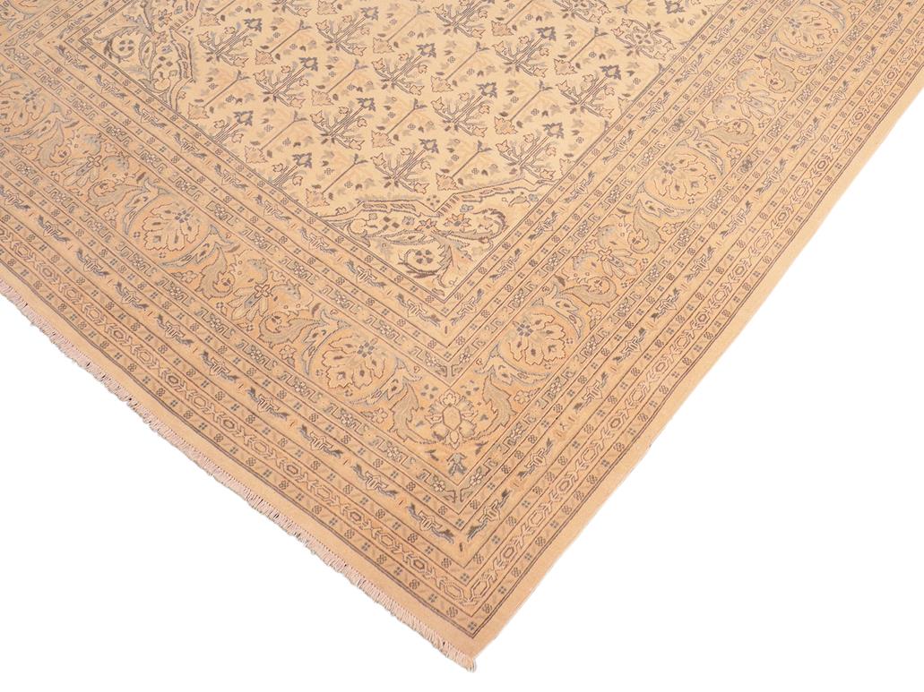 handmade Transitional Antique Beige Rose Hand Knotted RECTANGLE 100% WOOL area rug 8x10