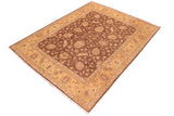 handmade Traditional Kafkaz Chobi Ziegler Brown Gold Hand Knotted RECTANGLE 100% WOOL area rug 8 x 10