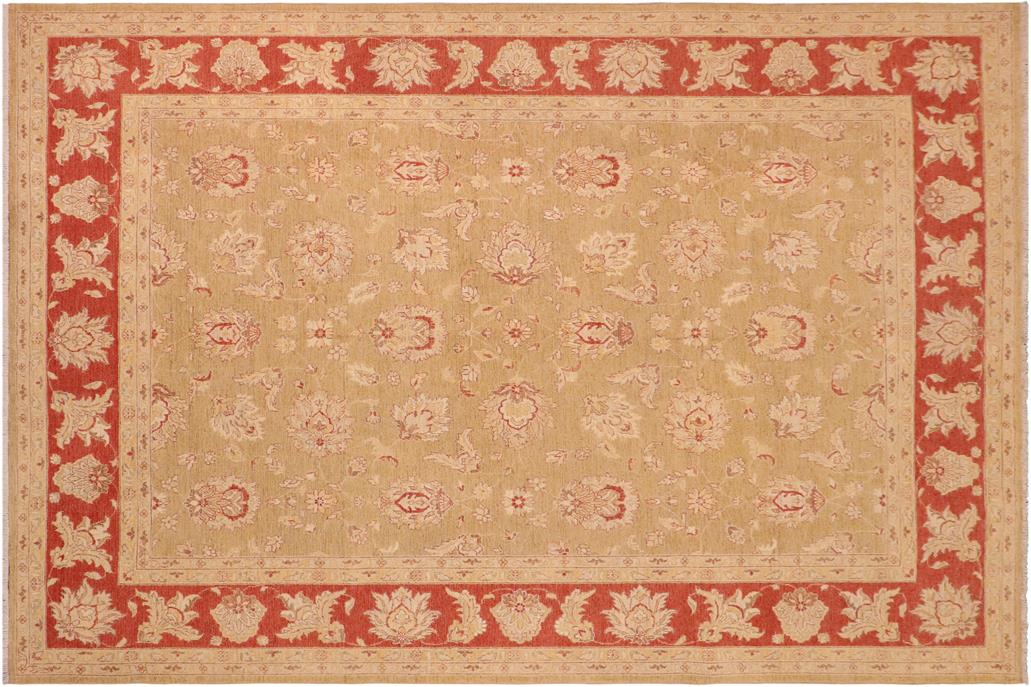handmade Traditional Kafkaz Chobi Ziegler Green Rust Hand Knotted RECTANGLE 100% WOOL area rug 8 x 10