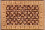 handmade Transitional Kafkaz Chobi Ziegler Aubergine Beige Hand Knotted RECTANGLE 100% WOOL area rug 8 x 9