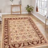 handmade Traditional Design Beige Brown Hand Knotted RECTANGLE 100% WOOL area rug 8 x 10