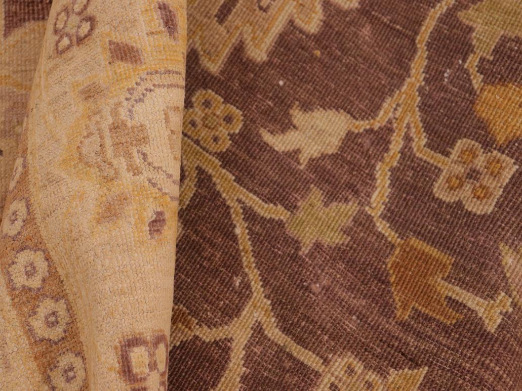 handmade Transitional Antique Brown Tan Hand Knotted RECTANGLE 100% WOOL area rug 8x10