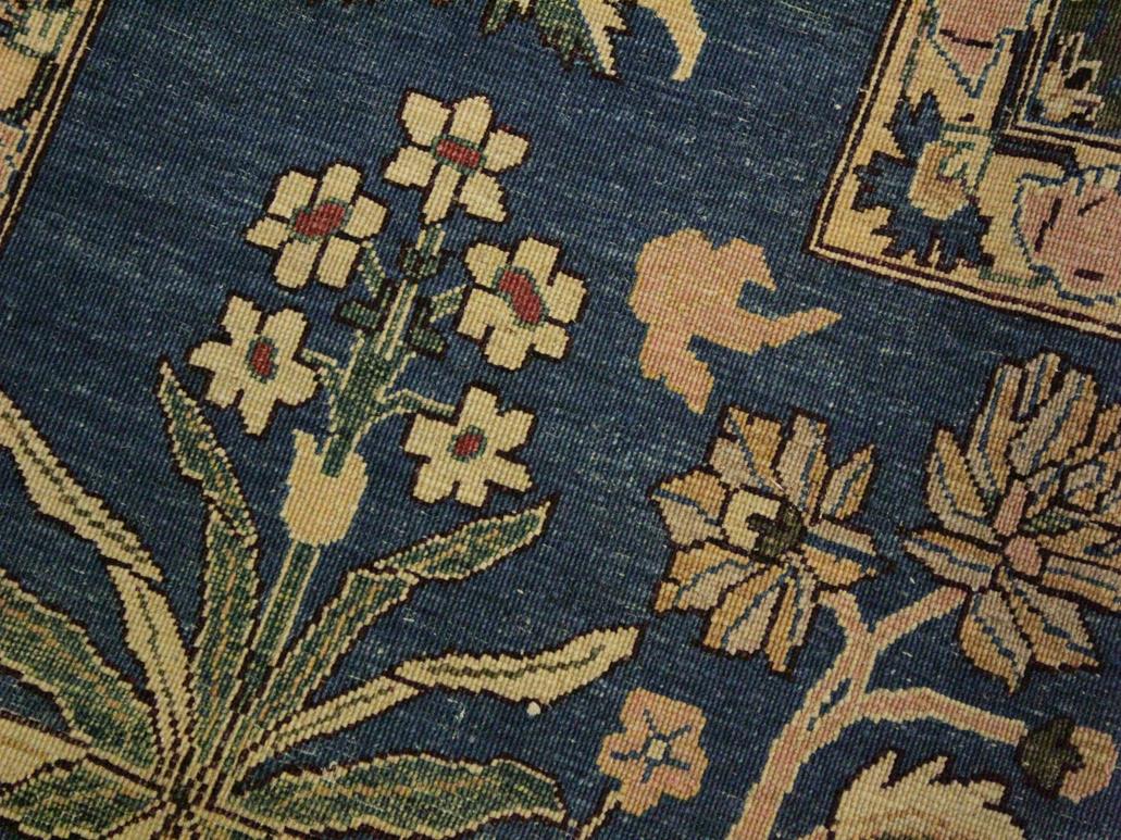 handmade Traditional Lahore Aubergine Blue Hand Knotted RECTANGLE 100% WOOL area rug 9x12