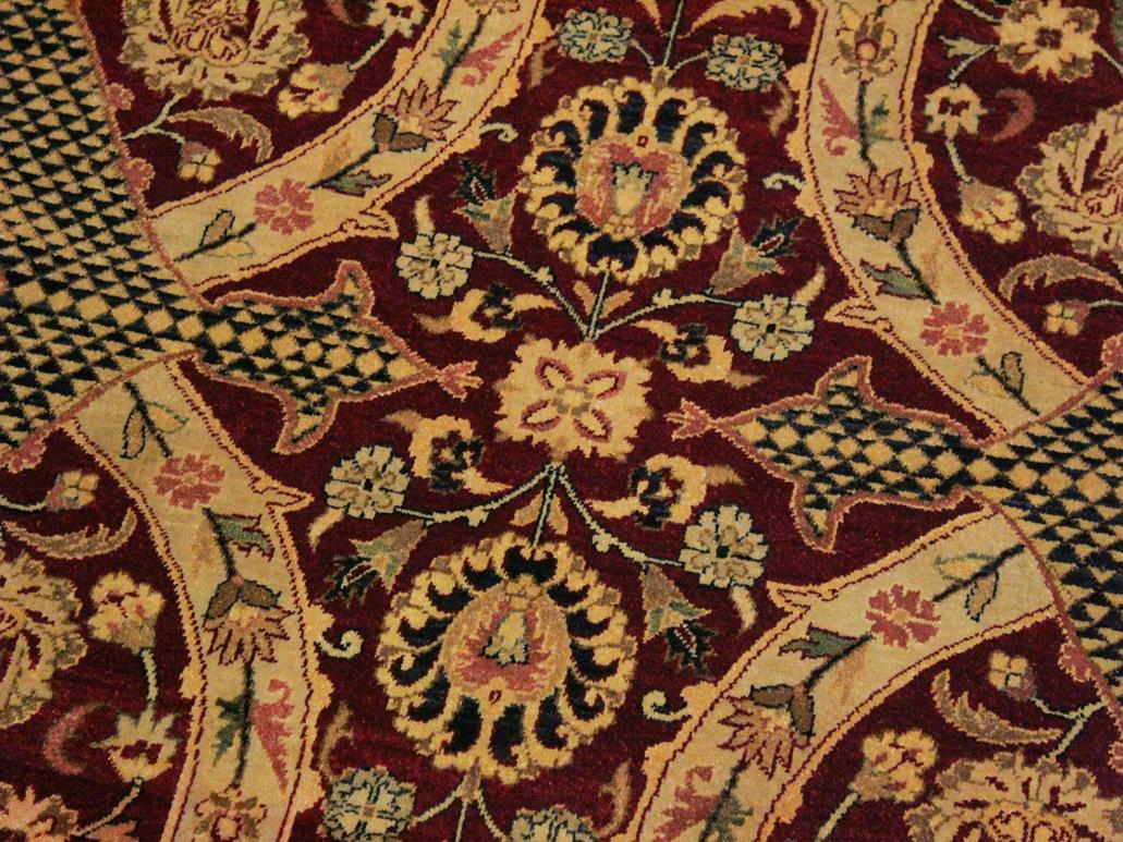 handmade Traditional Agra Red Blue Hand Knotted RECTANGLE 100% WOOL area rug 9x12