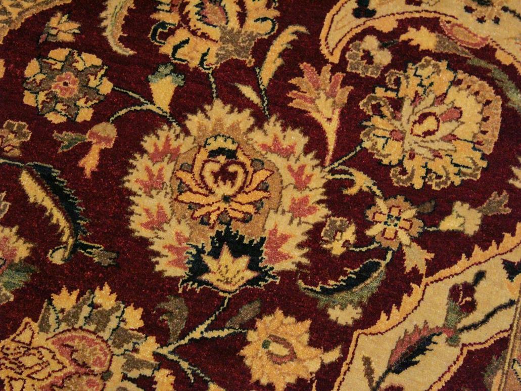 handmade Traditional Agra Red Blue Hand Knotted RECTANGLE 100% WOOL area rug 9x12