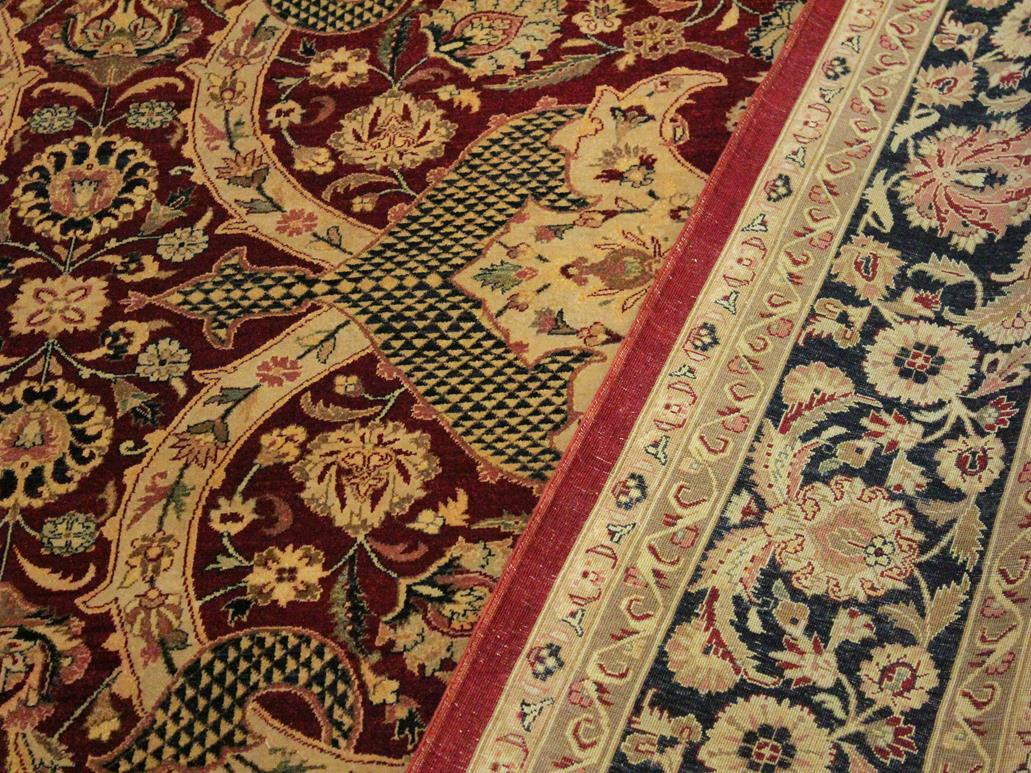 handmade Traditional Agra Red Blue Hand Knotted RECTANGLE 100% WOOL area rug 9x12