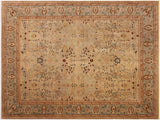handmade Traditional Lahore Tan Lt. Blue Hand Knotted RECTANGLE 100% WOOL area rug 9x12