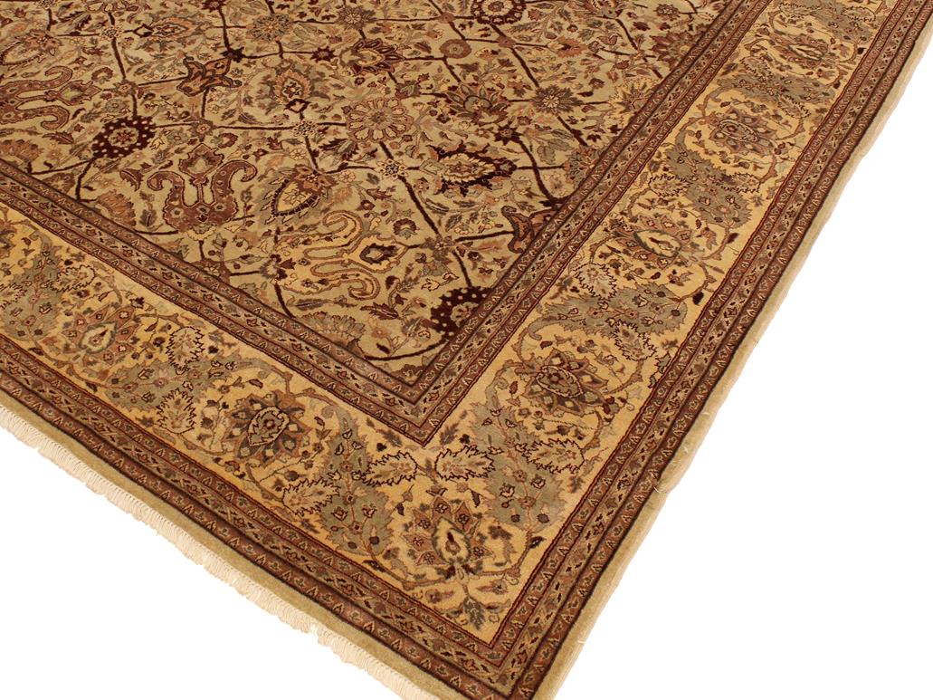 handmade Traditional  Tan Lt. Tan Hand Knotted RECTANGLE 100% WOOL area rug 9x12
