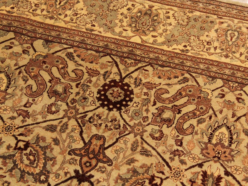 handmade Traditional  Tan Lt. Tan Hand Knotted RECTANGLE 100% WOOL area rug 9x12